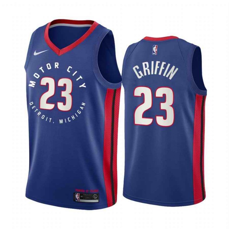 Men's Detroit Pistons #23 Blake Griffin 2020 Blue City Edition Stitched Jersey