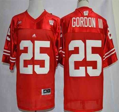 Badgers #25 Melvin Gordon III Red Big Ten Stitched NCAA Jersey