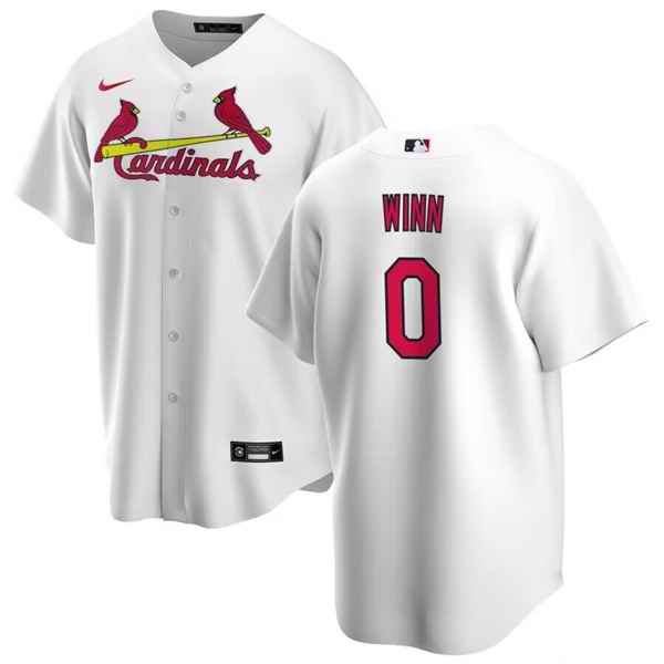 Men's St. Louis Cardinals #0 Masyn Winn White Cool Base Stitched Jersey