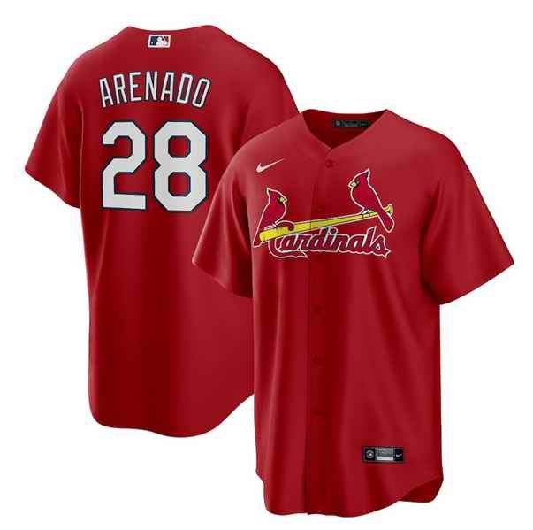 Men's St. Louis Cardinals #28 Nolan Arenado Red Cool Base Stitched Jersey