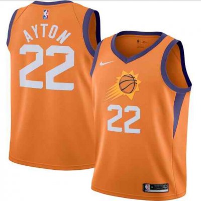 Men's Phoenix Suns #22 Deandre Ayton Orange Statement Edition Stitched Jersey