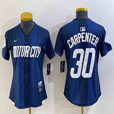 Women's Detroit Tigers #30 Kerry Carpenter 2024 Navy City Connect Cool Base Limited Stitched Baseball Jersey(Run Small)