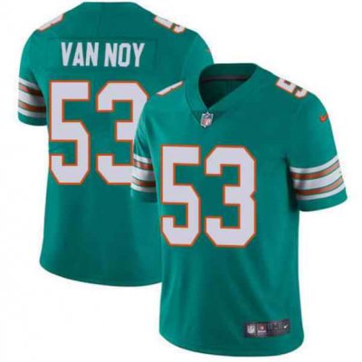 Men's Miami Dolphins #53 Kyle Van Noy Aqua Color Rush Limited Stitched NFL Jersey