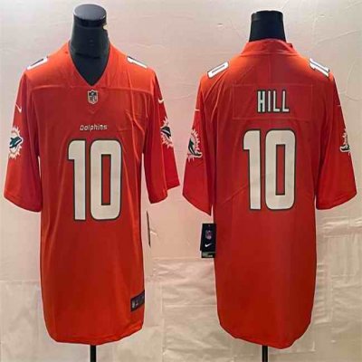 Men's Miami Dolphins #10 Tyreek Hill Orange Vapor Untouchable Limited Stitched Football Jersey