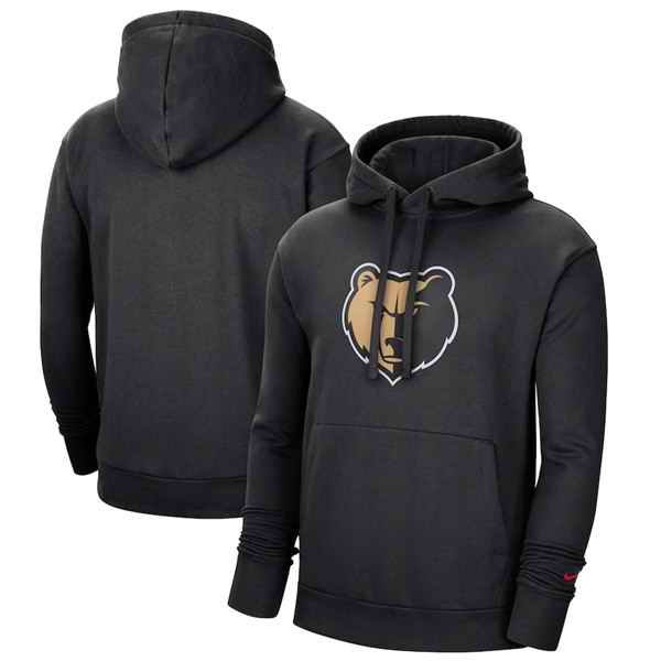 Men's Memphis Grizzlies 2021 Black City Edition Essential Logo Fleece Pullover Hoodie