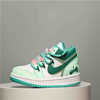 Women's Running Weapon Air Jordan 1 Low Green Shoes 0385