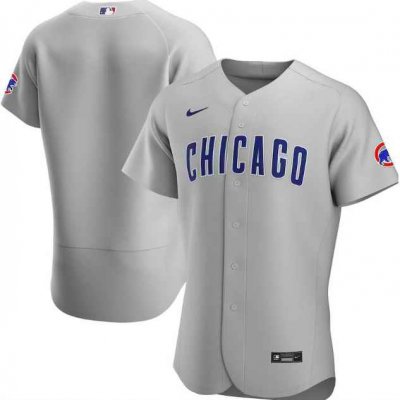 Men's Chicago Cubs Blank Grey Flex Base Stitched Jersey