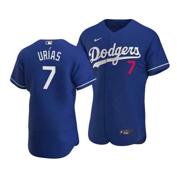 Men's Los Angeles Dodgers #7 Julio Ur'as Blue Flex base Stitched MLB Jersey