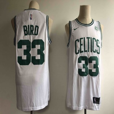 Men's Boston Celtics #33 Larry Bird White Swingman Stitched NBA Jersey