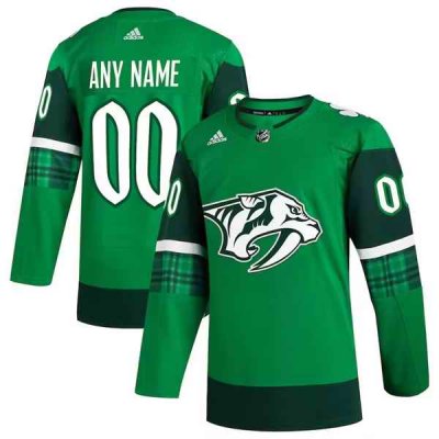 Men's Nashville Predators Custom Green Stitched Jersey