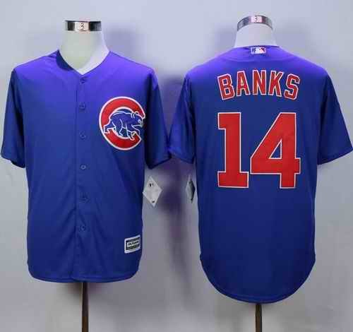 Cubs #14 Ernie Banks Blue New Cool Base Stitched MLB Jersey