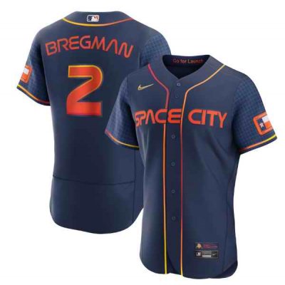 Men's Houston Astros #2 Alex Bregman 2022 Navy City Connect Flex Base Stitched Baseball Jersey