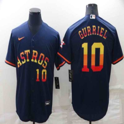 Men's Houston Astros #10 Yuli Gurriel 2022 Navy Cool Base Stitched Jersey