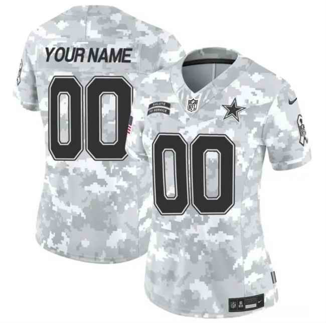 Women's Dallas Cowboys Active Player Custom 2024 F.U.S.E Arctic Camo Salute to Service Limited Stitched Football Jersey(Run Small)