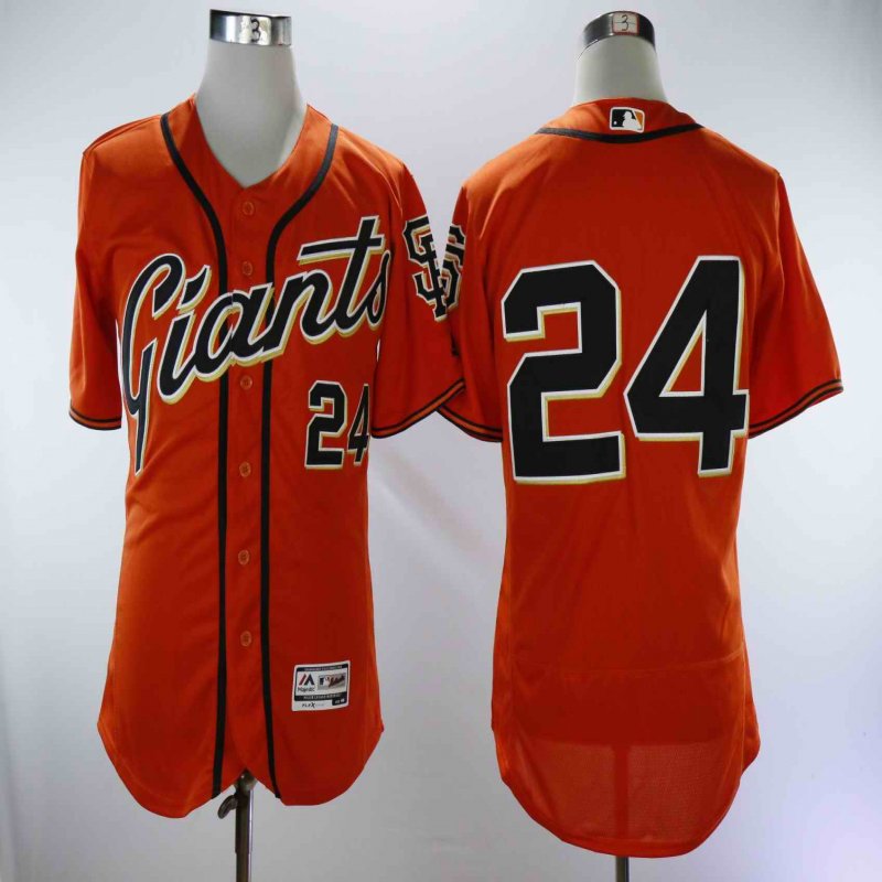 Men's San Francisco Giants #24 Willie Mays Orange Throwback Flexbase Stitched MLB Jersey