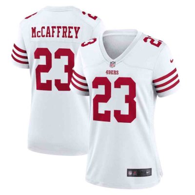 Women's San Francisco 49ers #23 Christian McCaffrey White Vapor Untouchable Stitched Jersey(Run Small)