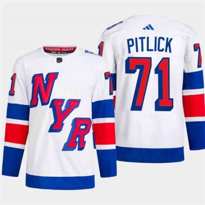 Men's New York Rangers #71 Tyler Pitlick White 2024 Stadium Series Stitched Jersey