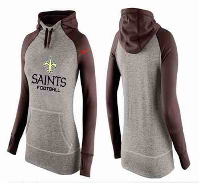 Women's Nike New Orleans Saints Performance Hoodie Grey & Brown