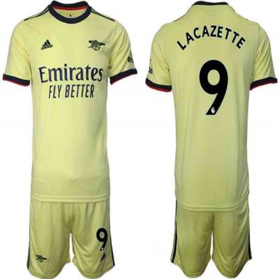 Arsenal F.C #9 Lacazette Away Soccer Jersey Suit