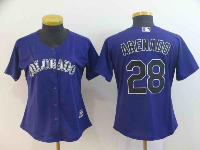 Men's  Colorado Rockies #28 Nolan Arenado Purple Cool Base Stitched MLB Jersey