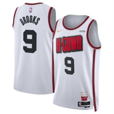 Men's Houston Rockets #9 Dillon Brooks White 2024/25 City Edition Stitched Jersey