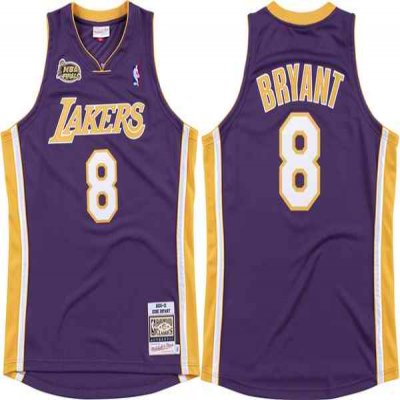 Men's Los Angeles Lakers #8 Kobe Bryant Purple Throwback Stitched basketball Jersey