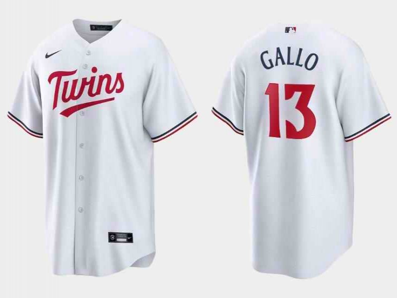 Men's Minnesota Twins #13 Joey Gallo White Cool Base Stitched Baseball Jersey