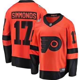 Men's Philadelphia Flyers #17 Wayne Simmonds Orange 2019 NHL Stadium Series Stitched Jersey