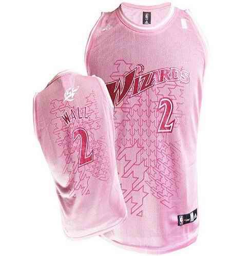 Wizards #2 John Wall Pink Women Fashion Stitched NBA Jersey