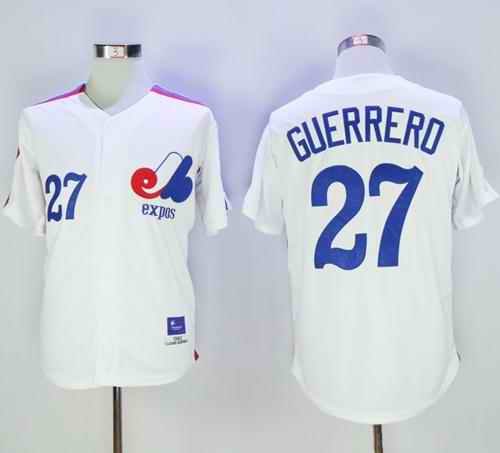 Mitchell And Ness Expos #27 Vladimir Guerrero White Throwback Stitched MLB Jersey