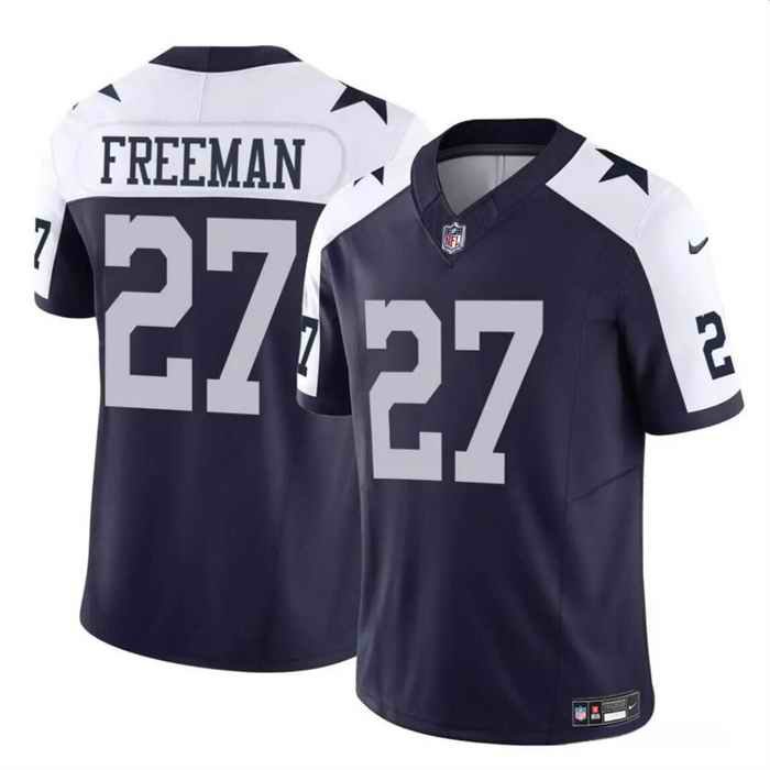 Men's Dallas Cowboys #27 Royce Freeman Navy/White 2023 F.U.S.E Thanksgiving Vapor Untouchable Limited Stitched Football Jersey