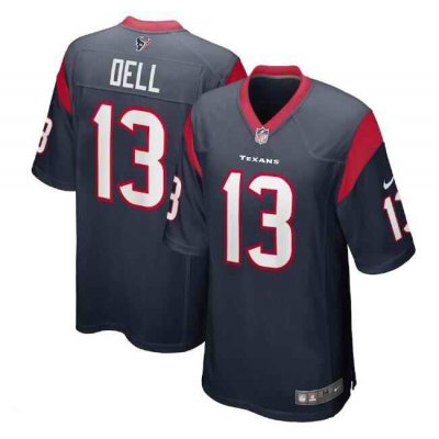 Men's Houston Texans #13 Tank Dell Navy Stitched Game Jersey