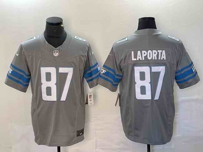 Men's Detroit Lions #87 Sam LaPorta Grey 2023 F.U.S.E. Vapor Untouchable Limited Stitched Jersey