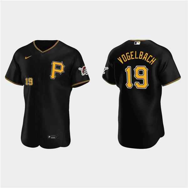 Men's Pittsburgh Pirates #19 Daniel Vogelbach Black  Flex Base Stitched MLB Jersey