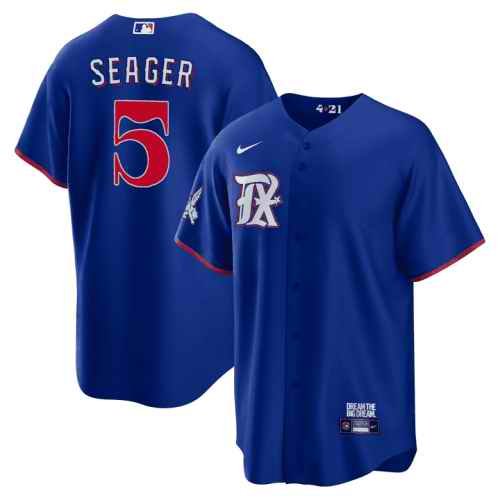 Men's Texas Rangers #5 Corey Seager Royal 2023 City Connect Stitched Baseball  Jersey