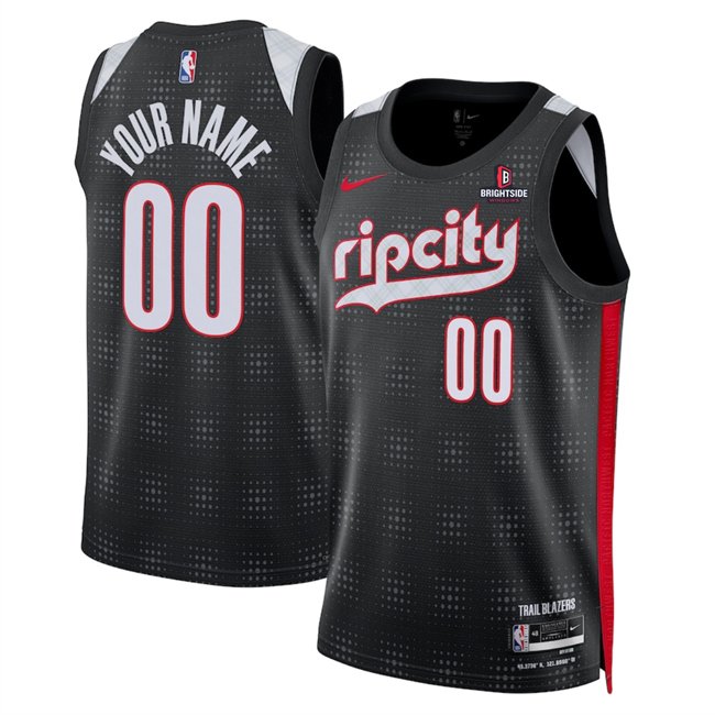 Men's Portland Trail Blazers Active Player Custom Black 2024/25 City Edition Edition Stitched Basketball Jersey