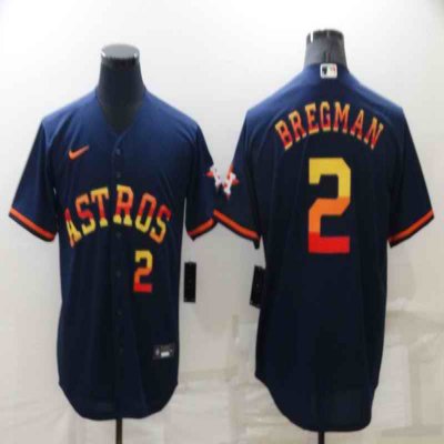 Men's Houston Astros #2 Alex Bregman 2022 Navy Cool Base Stitched Jersey