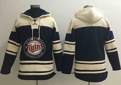 Twins Blank Navy Blue Sawyer Hooded Sweatshirt MLB Hoodie