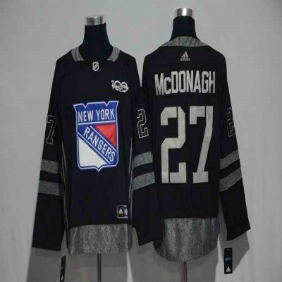 Rangers #27 Ryan McDonagh Men's Black 1917-2017 100th Anniversary Stitched NHL Jersey