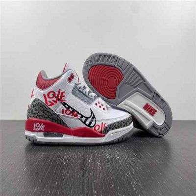 Men's Running weapon Air Jordan 3 Red/White Shoes 080