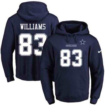 Nike Cowboys #83 Terrance Williams Navy Blue Name & Number Pullover NFL Hoodie