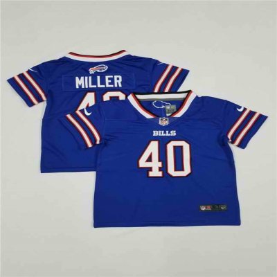 Toddlers Buffalo Bills #40 Von Miller Blue Vapor Untouchable Limited Stitched Jersey