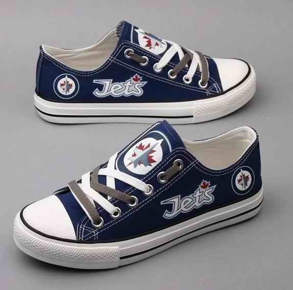 Women's Winnipeg Jets Repeat Print Low Top Sneakers 001