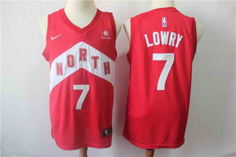 Men's Toronto Raptors #7 Kyle Lowry Red 2018/19 Earned Edition Swingman Stitched NBA Jersey