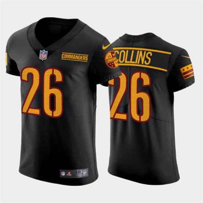 Men's Washington Commanders #26 Landon Collins Black Elite Stitched Jersey