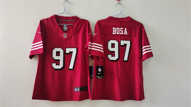 Women's San Francisco 49ers #97 Nick Bosa Red Alternate Vapor Stitched Jersey(Run Small)