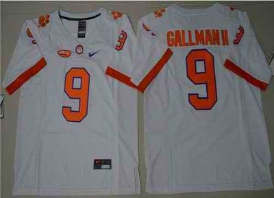 Tigers #9 Wayne Gallman II White Limited Stitched NCAA Jersey