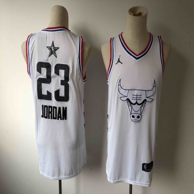 Men's Chicago Bulls #23 Michael Jordan White 2019 NBA All Star Stitched NBA Jersey