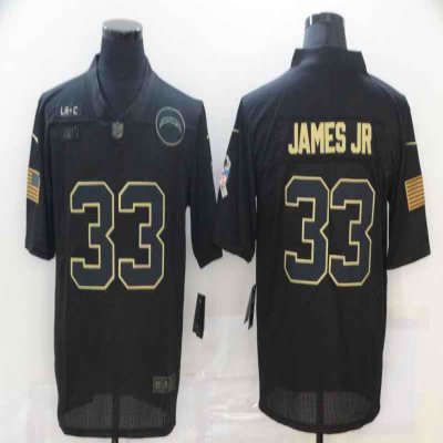 Men's Los Angeles Chargers #33 Derwin James JR 2020 Black Salute To Service Limited Stitched Jersey