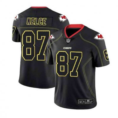 Men's Kansas City Chiefs #87 Travis Kelce Black 2018 Lights Out Color Rush Limited Stitched NFL Jersey